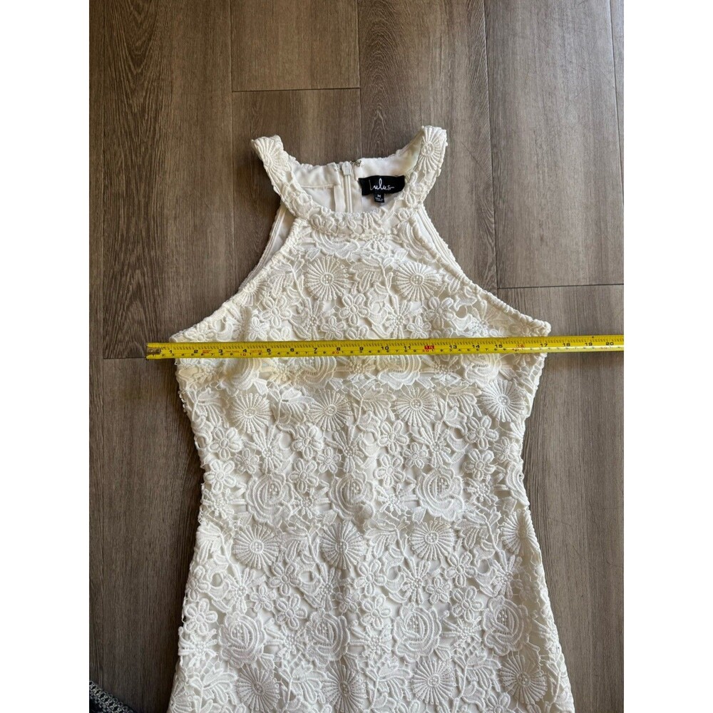 Lulus Love Poem Lace Ivory White Sheath Dress Size M Innocent Euro Summer Mini - Picture 9 of 16
